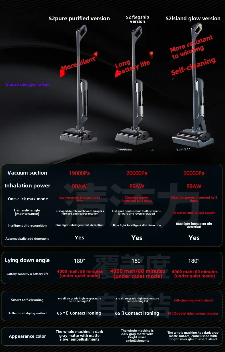 NARWAL S2 Pure Automatic complemento de detergente, planchado y secado inalámbricos de alta temperatura, aspiradora de tres facturas