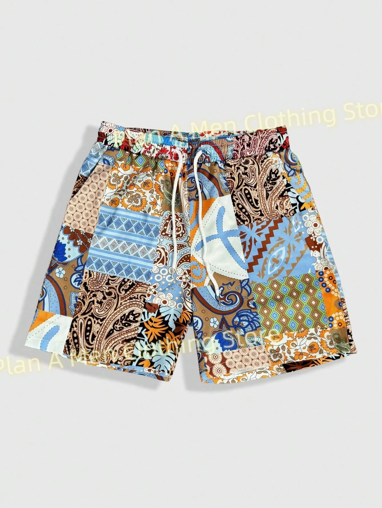 Ethnic Style Print Men Beach Shorts New Fashion Casual Workout Shorts Men Gym Shorts Hawaii Holiday Sports Shorts Men Clothing