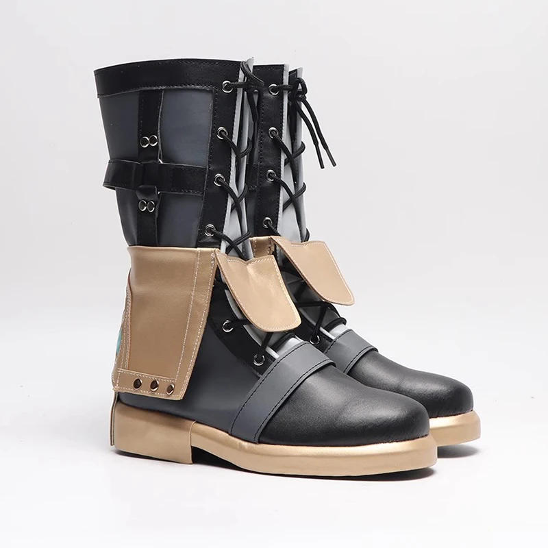 Botas de cosplay de jogo genshin impacto freminet sapatos personalizados adereços de festa de halloween em tamanhos grandes para homens e mulheres