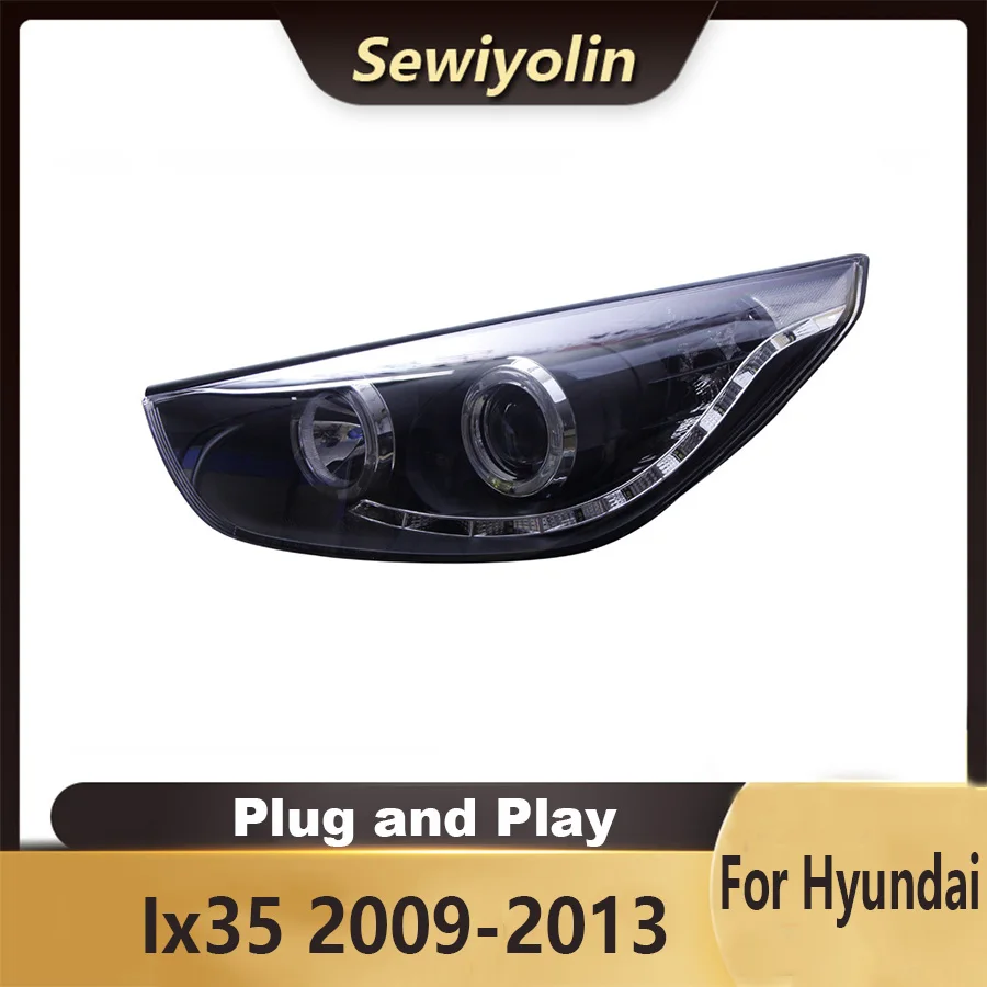 For Hyundai Ix35 2009-2013 Car Accessories Headlight Assembly LED Lights Lamp DRL Signal Plug And Play Daytime Running