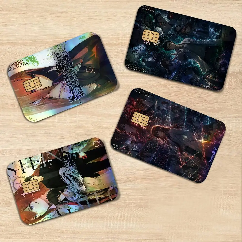 Anime S-Steins Gate Classic Laser Glitter Bank Card Stickers Fashion Multi Scene Art Decor Decals