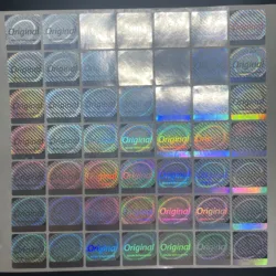 100 pcs 20x20mm square original authentic anti-counterfeiting warranty stickers VOID security seal 3D silver holographic laser l