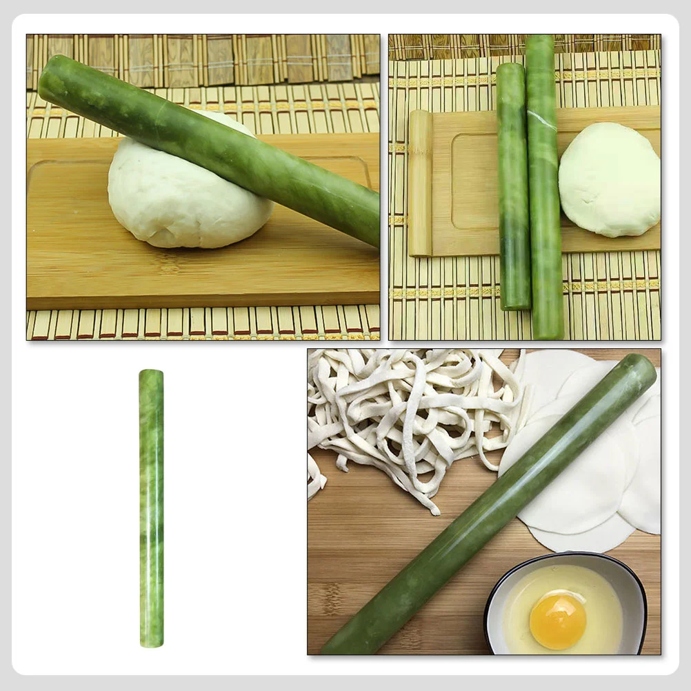 

Jade Rolling Pin Long-lasting Large Straight Pizza Fondant Pie Marble Pastry Baking