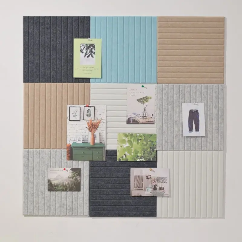 Korean Style Felt Board Wall Stickers with Vertical Stripes Home Decor Self Pasting Message Photos