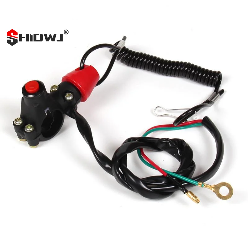 Handlebar 2 Wire Tether Kill Switch Apply For 49cc Dirt Pit Bike ATV Go Kart 4 Wheeler Quad Trail Bike