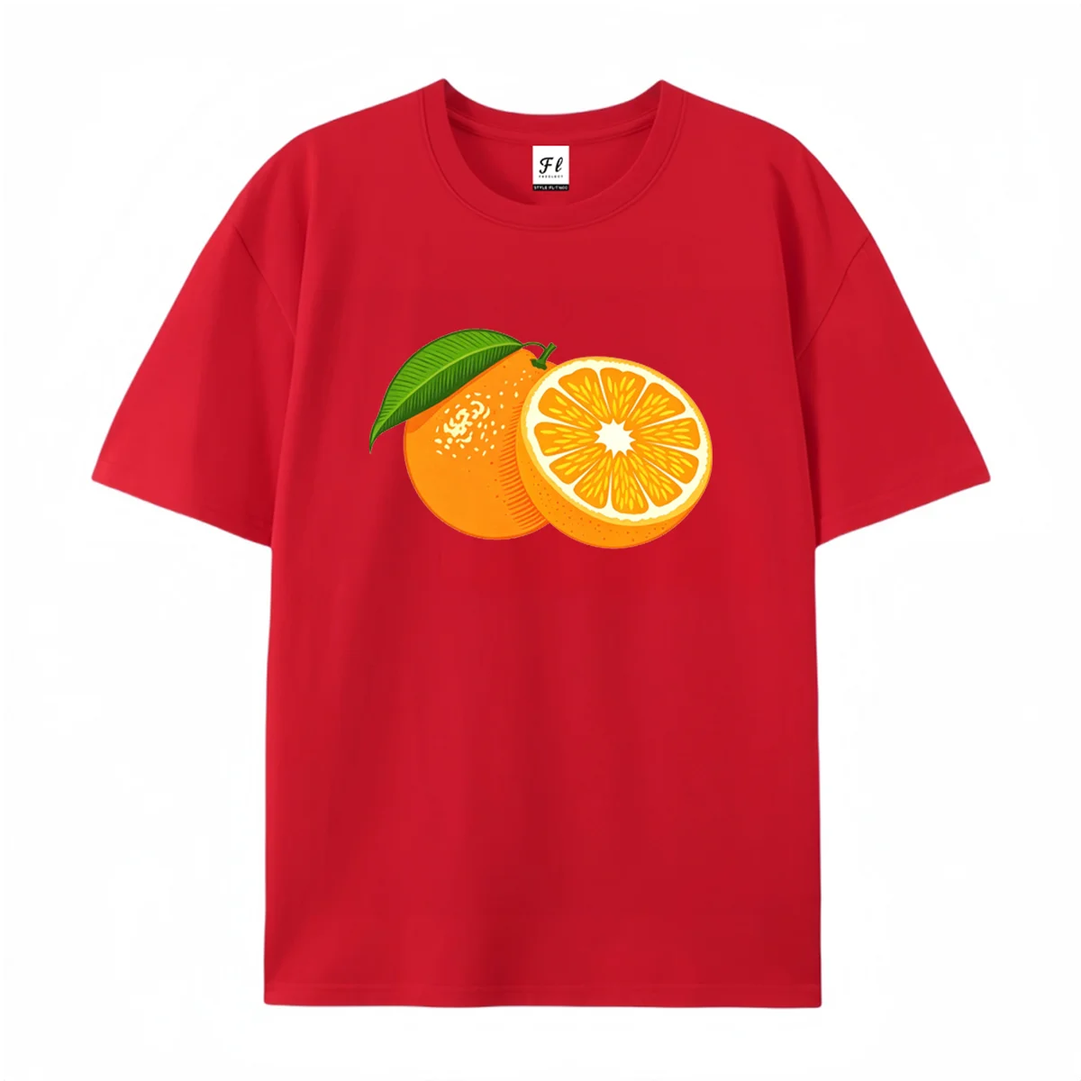 Women Men Fresh Orange Fruit Graphic T Shirt Summer Casual Short Sleeve Cotton Tee Whole And Sliced Orange  Print Fashion Top