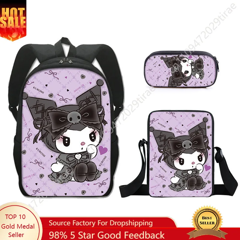 Sanrio Hello Kitty Kuromi Backpack High Quality Samll Bag Students Children Schoolbag Cute Large Capacity Backpack