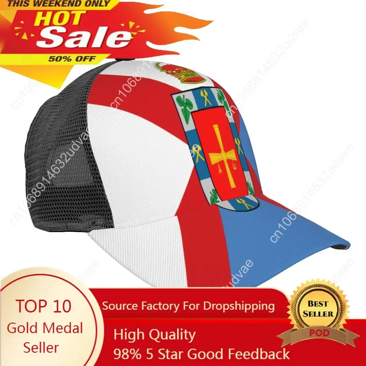 

Unisex Cap Casual Mesh Baseball Cap El Bierzo Flag Adjustable Snapback Hat For Hip Hop Trucker Cap