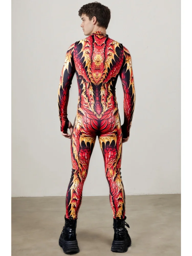 IOOTIANY Unisex Drachenschuppen-Cosplay-Bodysuit Halloween Enger Jumpsuit Cosplay-Kostüm für Paare Party Bühnenshow 2026 – Detail 7