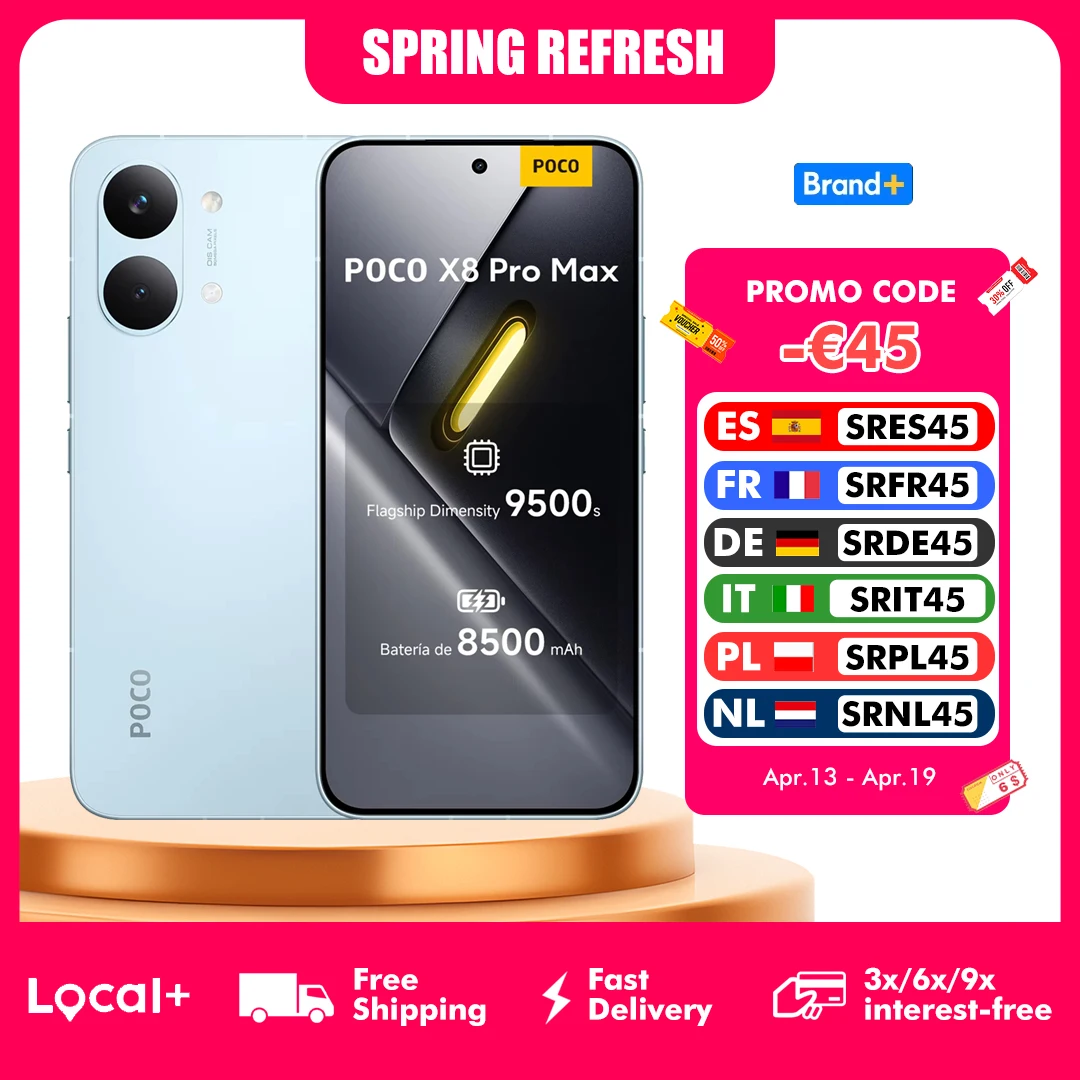 POCO X8 Pro MAX 5G 12GB 256GB 512GB NFC Smartphone Dimensity 9500s 8500mAh Cámara de 50MP con OIS