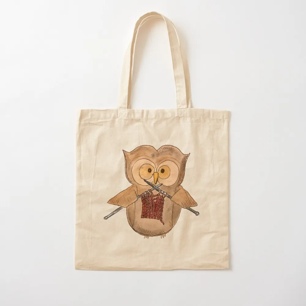 

Knitting Owl - Red class Tote Bag Shopper bag Portable shopping bag Canvas Tote