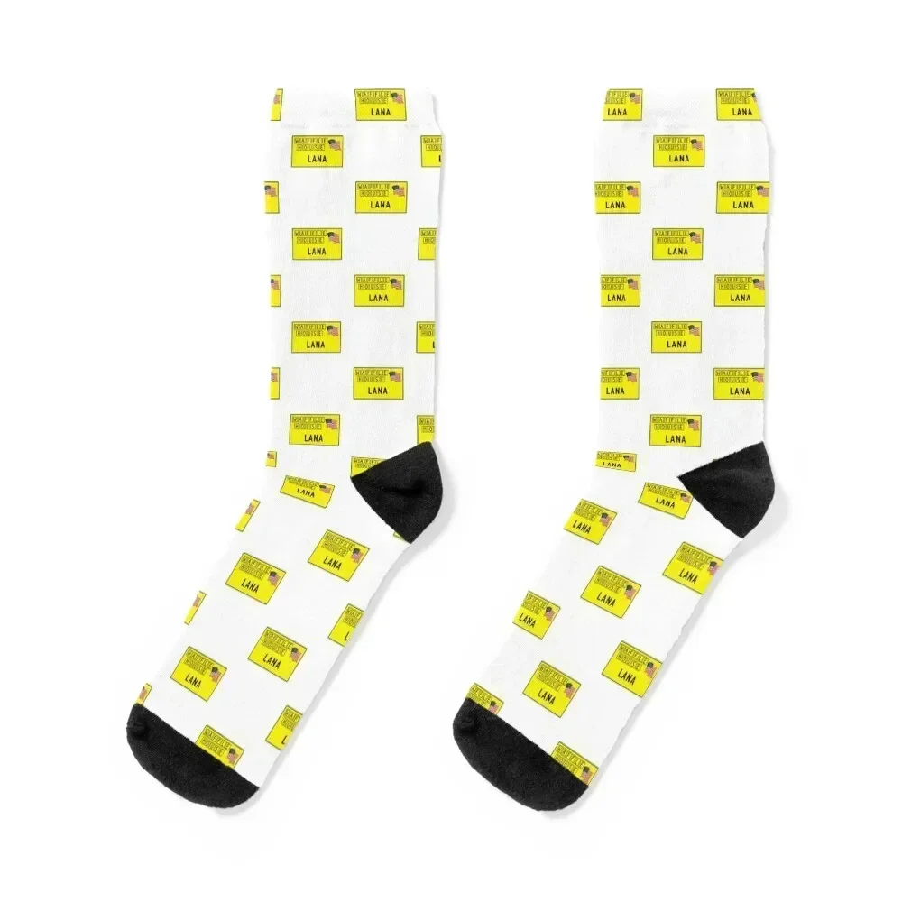 

Lana Del Rey Waffle House Name Tag Socks summer kids anime Novelties Socks Women Men's