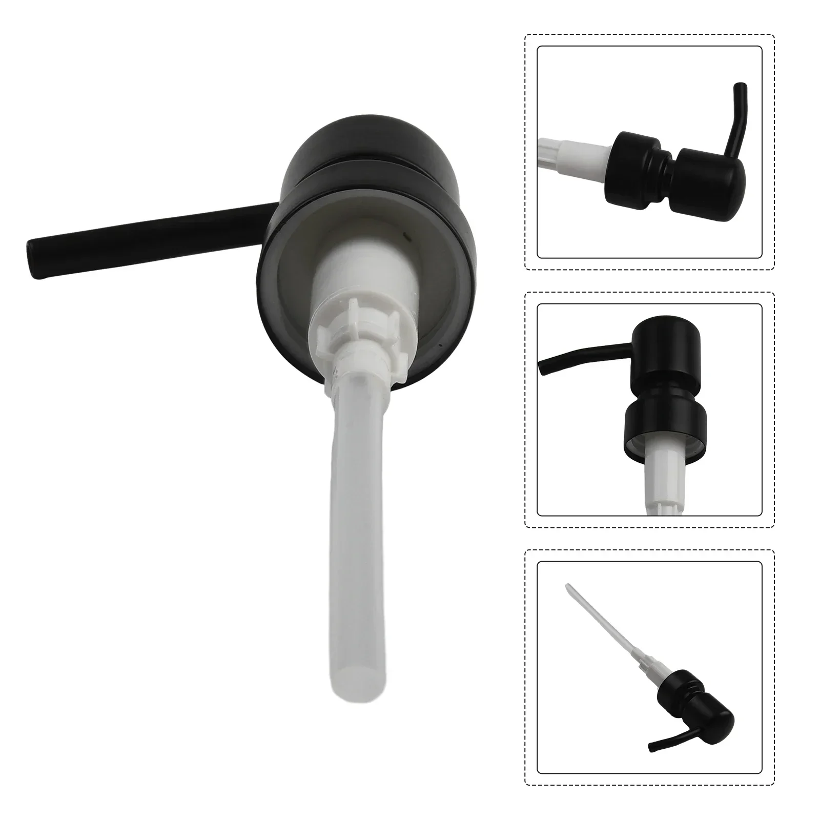 1pc Push Type Lotion Pump Head Stainless Steel Pump Liquid Soap Dispenser Head Replace Pump Tube For Most Liquid Pumps.