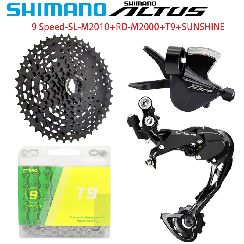 

Набор переключателей Shimano ALTUS 9S SL-M2010, 9 скоростей SUNSHINE 11-40/42/46/50T, звездочка T9 116L, цепь для деталей MTB велосипеда