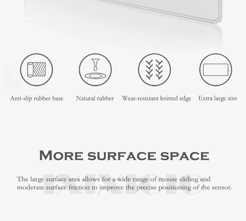 Mauspad Gamer White Contour Lines XL HD Custom New Mousepad XXL Mauspads Naturkautschuk Büro Mauspads Desktop Mauspad – Detail 2
