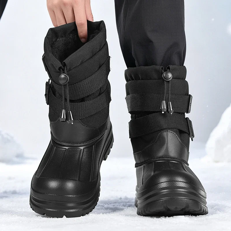 Men's Snow Boots High-Top Elastic Slip-On Autumn Winter Street New Versatile