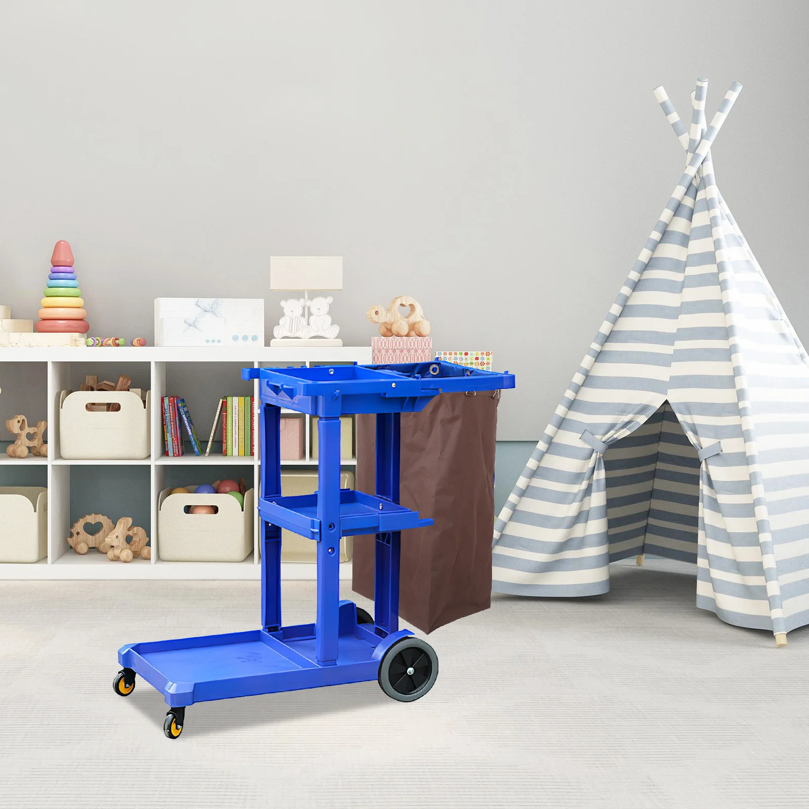 حقيبة غسيل معلقة من قماش أكسفورد، عربة التدبير المنزلي، تنظيم بطانات الملابس للفنادق والمنازل ومستلزمات عربة الحيوانات #6