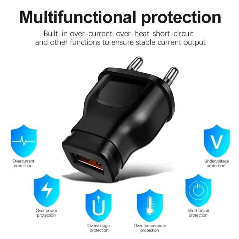 Car 1A 5W Single USB Charging Head USB Interface Car Travel Charger EU/US Standard In-vehicle Digital Charging Accessories