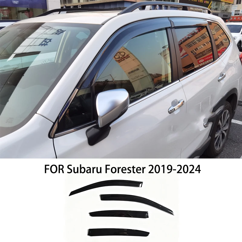 

Car accessories FOR FIT Subaru Forester 2019-2024 black waterproof Door Window Visor Vent Shades Sun Rain Guard