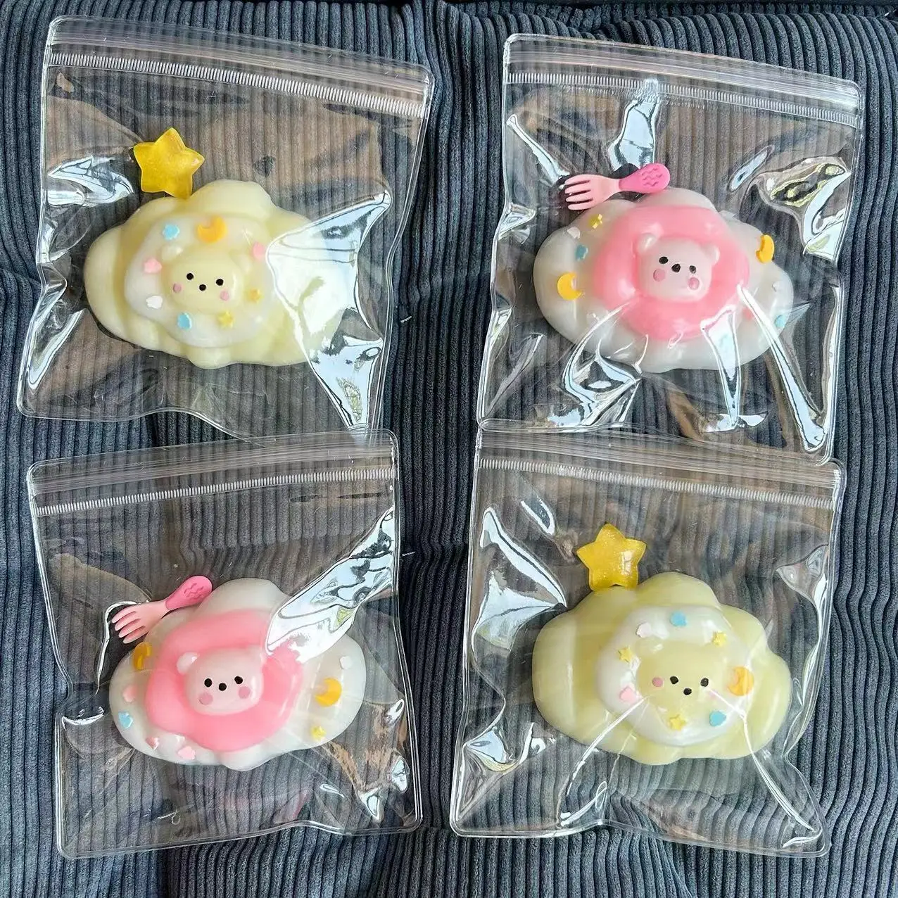 New Cartoon Cute Cream Bread Bear Soft Q-bounce Slow Rebound Toys Kids Adult Stress Relief Toys Funny Pinch Music Fidget Toys