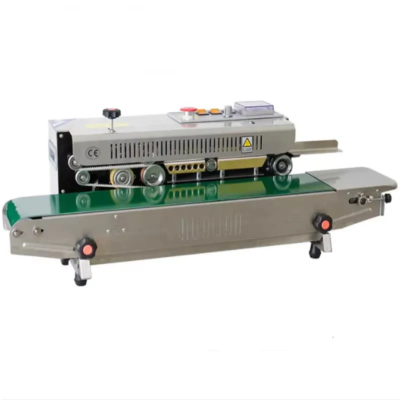 Continuous sealing machine automatic plastic film packing machine Additional sealer equipment printing date FR-900
