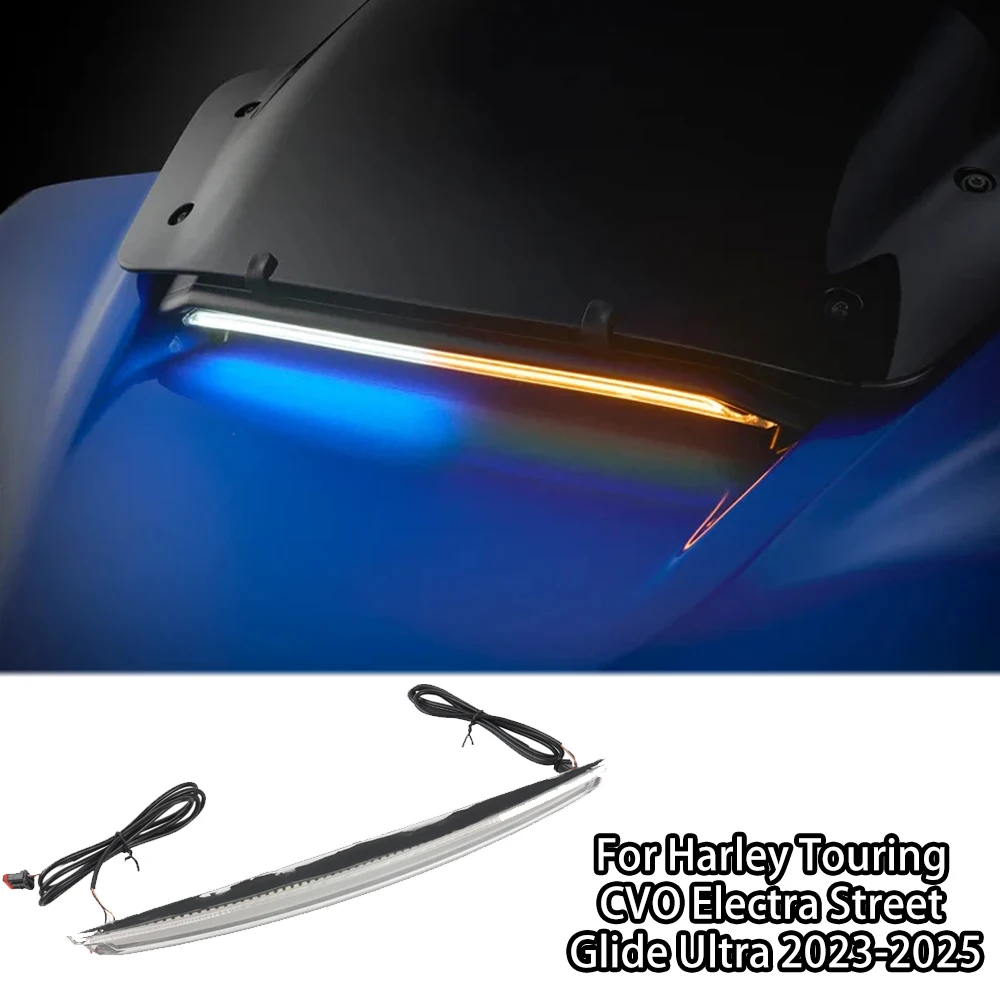 

LED Light Windshield Center Fairing Vent For Harley Touring Electra Glide Street Glide Ultra Limited 2023 2024 2025