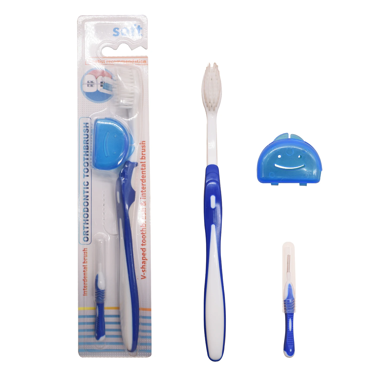 V-Shaped Bass Brushing Toothbrush Soft Bristles V-Trim Orthodontic Toothbrush Toothbrush For Braces And Orthodontics Small Head