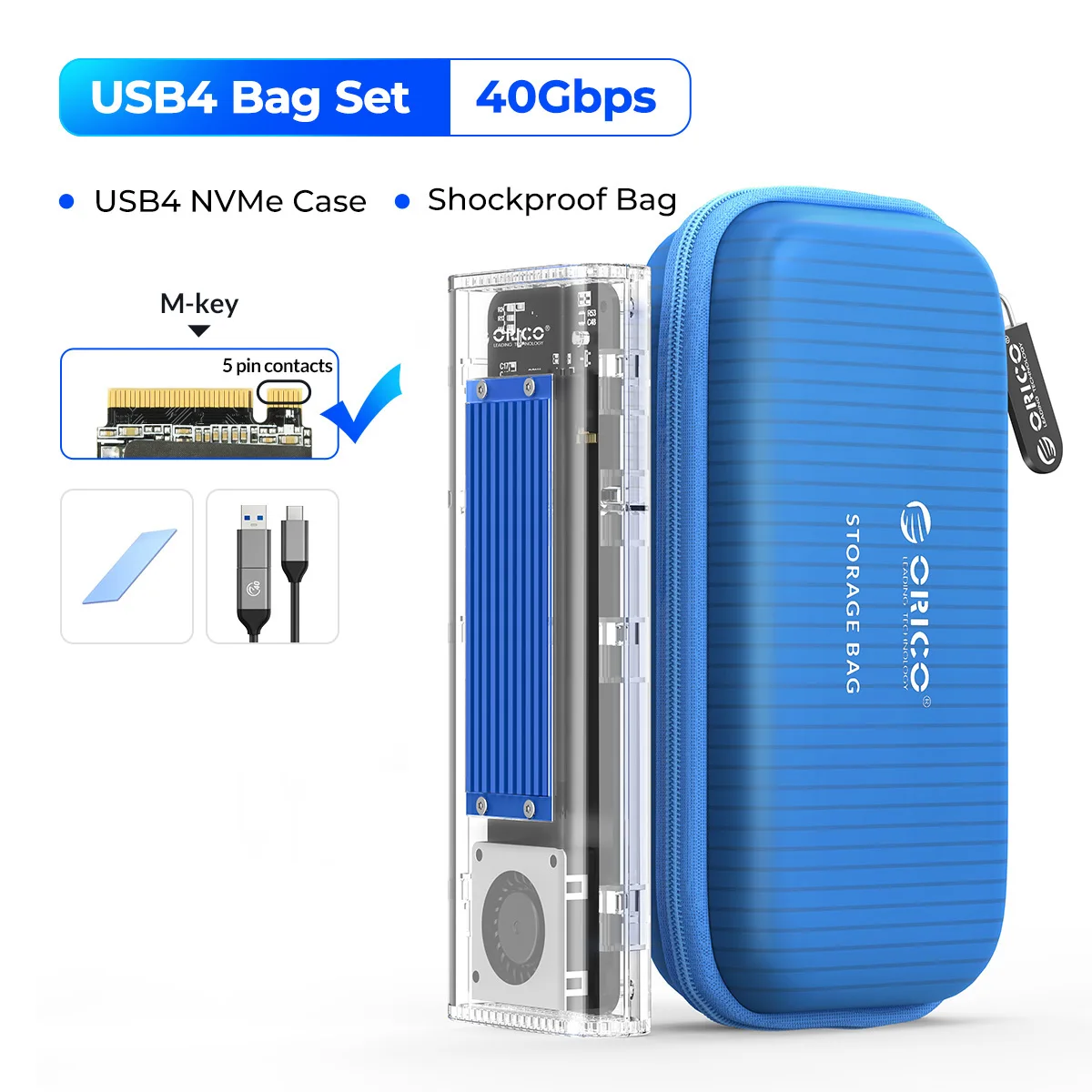 USB4 対応 M.2 NVMe SSD ケース 冷却ファン付き 40Gbps