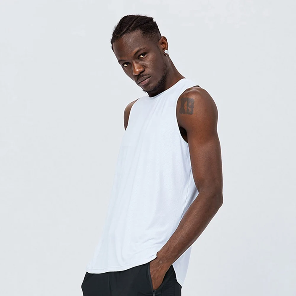 남성 런 조끼 농구 탱크 탑 스피드 피트니스 민소매 셔츠