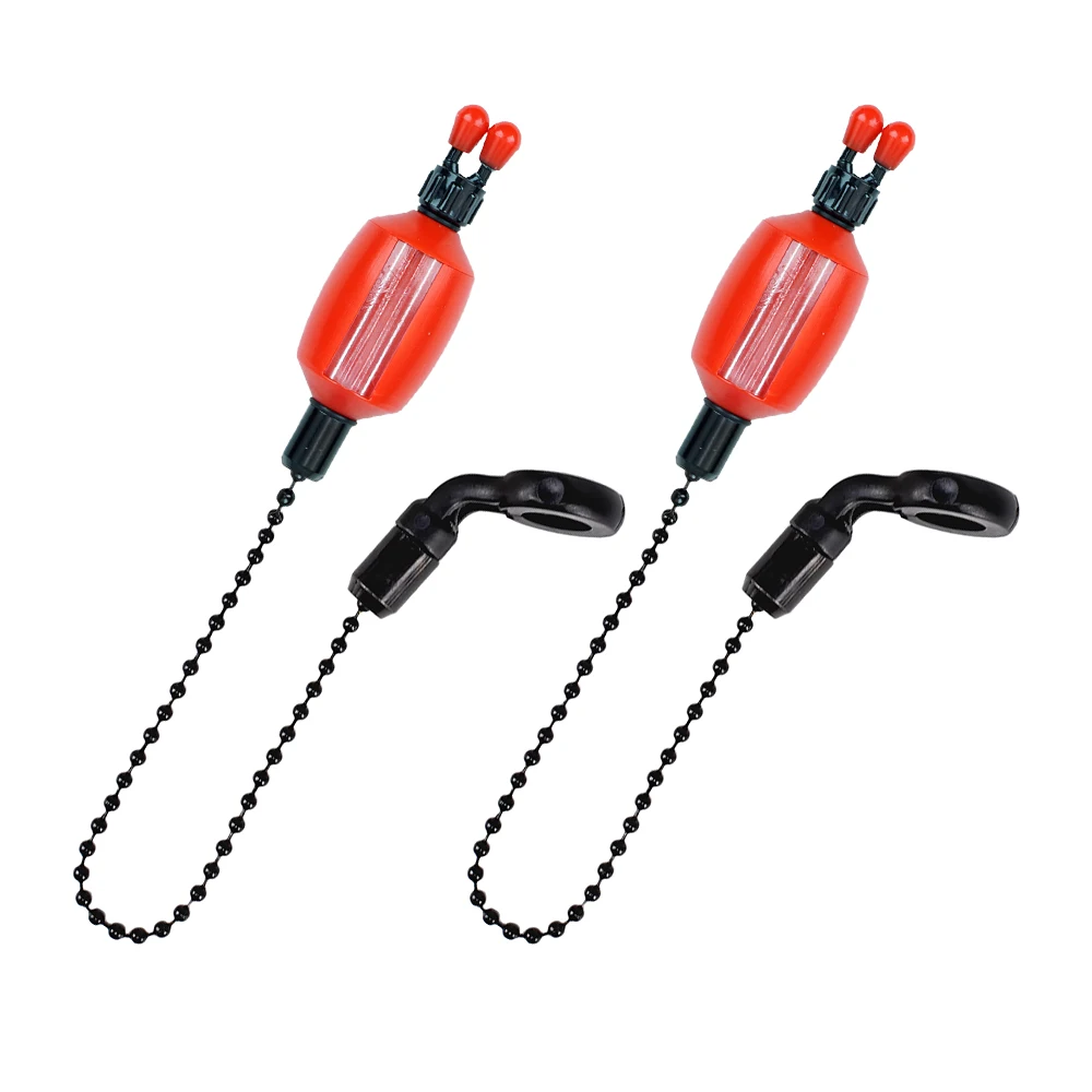 Hirisi 2 Stück Karpfenangeln Swinger Bissanzeiger, 5 Farben, langlebiger, durchsichtiger Kunststoff mit liniensicheren Clips, Karpfenangeln-Zubehör