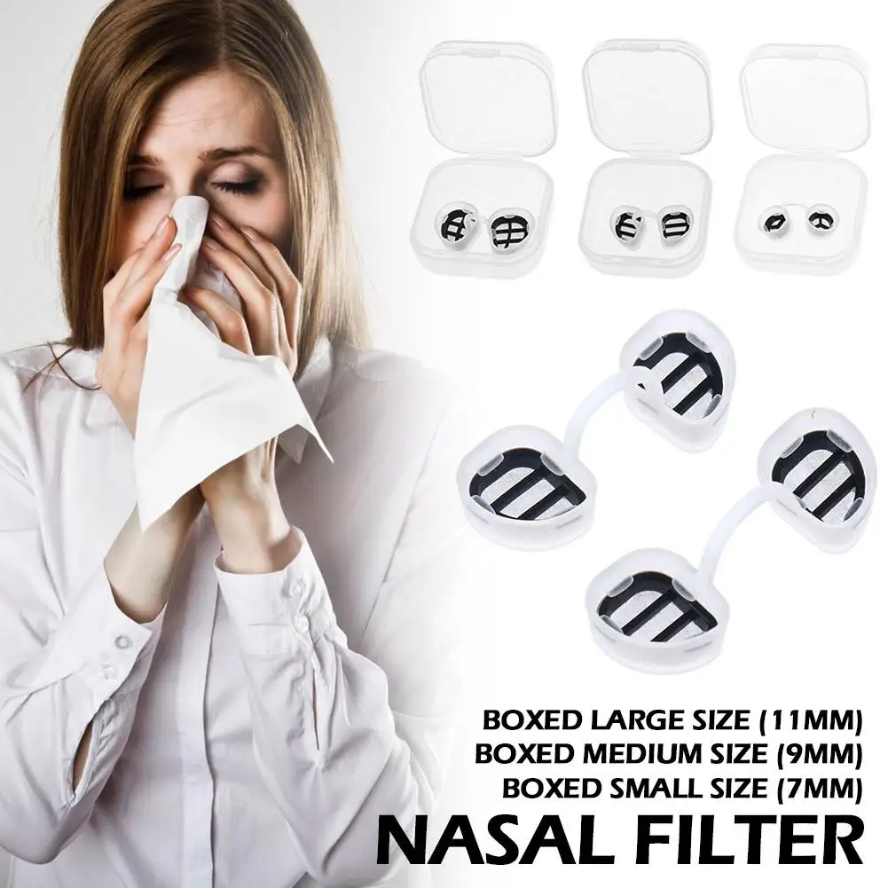 1 Pair Round Shape Comfortable Nose Invisible Nasal Mask Pollution Filte Pollen Nose Anti Dust Removable Filters Air Allerg J0X8