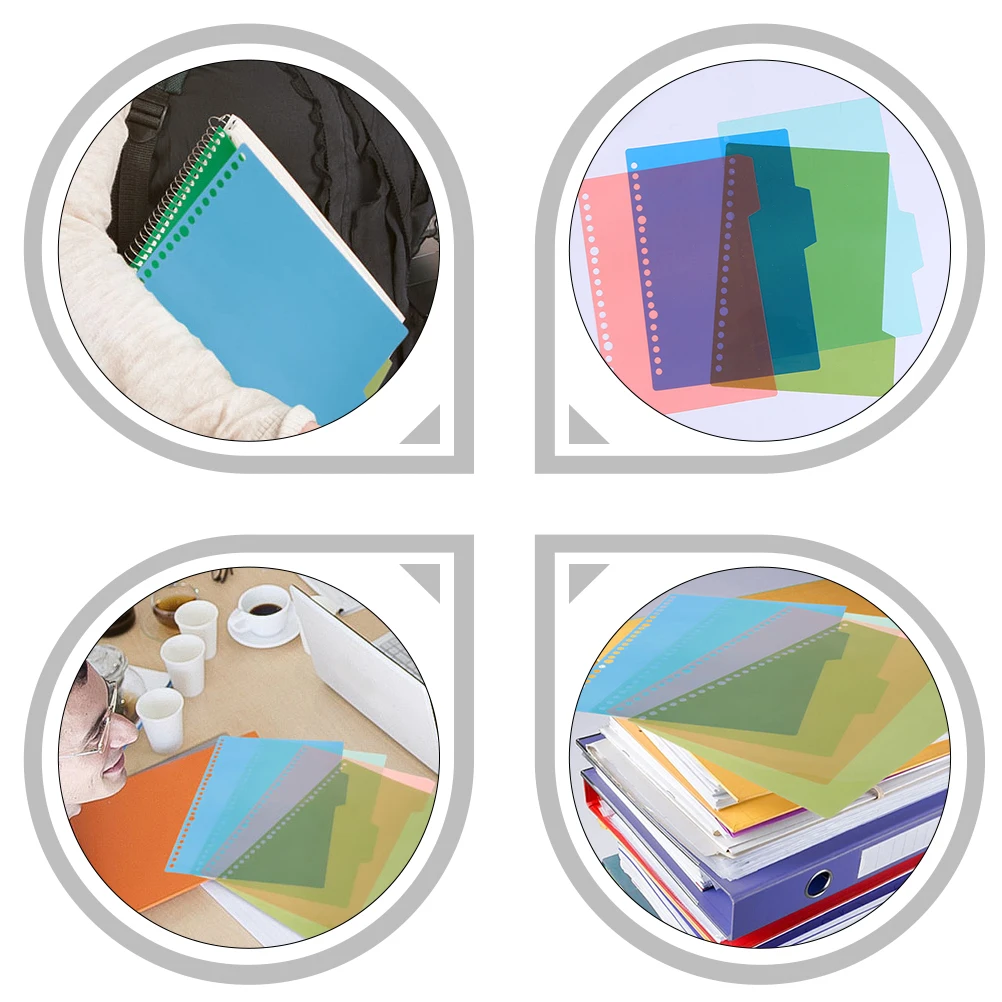 

12 set Colored Index Tags A4 30 Plastic Binder Dividers Separating Documents Notebooks Professional Tab Dividers Student Office