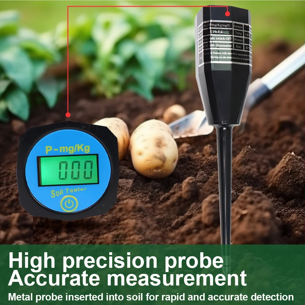 ABKS-Soil Fertility Tester 0-1999Mg/Kg Soil Phosphorus Meter Soil Detector Nutrient Analyzer For Garden Plant For Growing