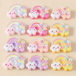 15Pcs Kawaii Rainbow Charms Resin Flatback Cabochon Scrapbooking DIY Bracelet Earring Charms Hairbow Decoration Accessories