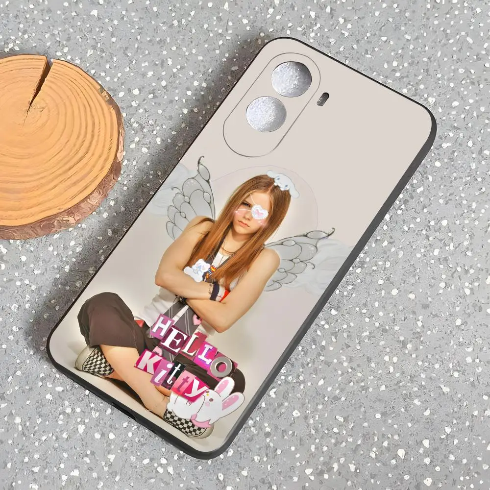 A-Avril L-Lavigne Coque Capa de telefone para Poco M7 M6 M5 S M4 F7 Ultra F6 F5 X7 X6 X5 X4 GT Pro Preto Soft Shell