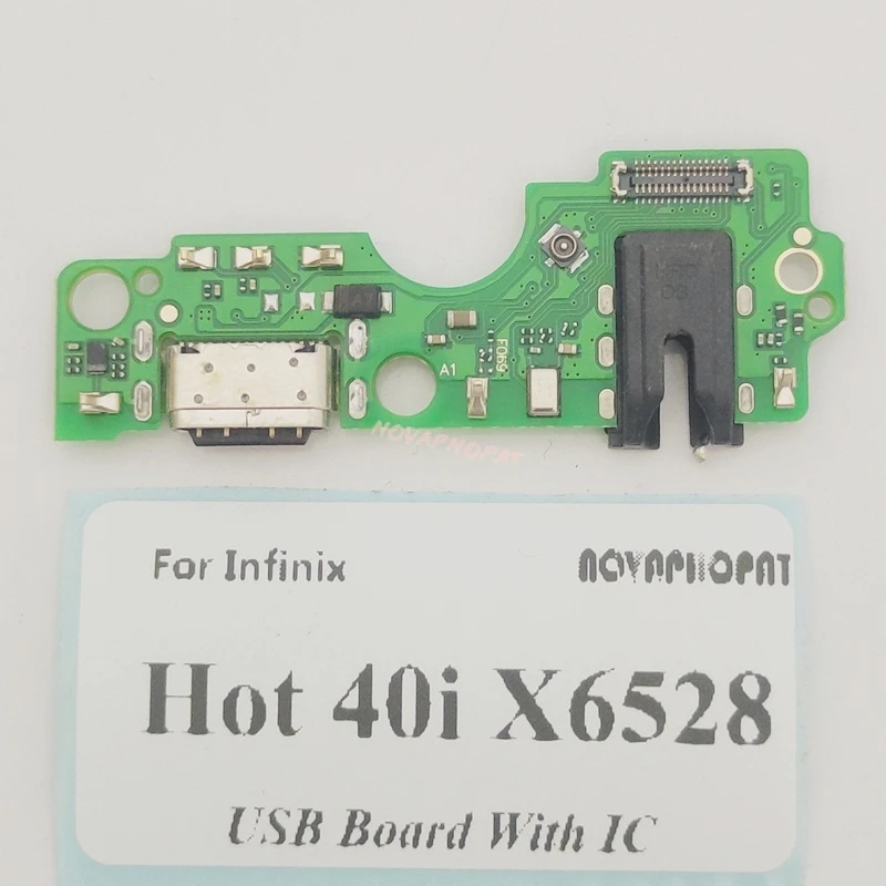 For Infinix Hot 40i X6528 X6528B USB Dock Charger Port Plug Headphone Audio Jack Microphone Charging Board With IC