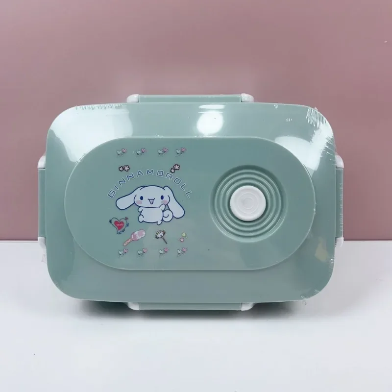 Sanrio Cute Plastic Lunch Box Large-Capacity Portable Cartoon Hello Kitty Cinnamoroll Kuromi Bento Box Microwaveable Tableware