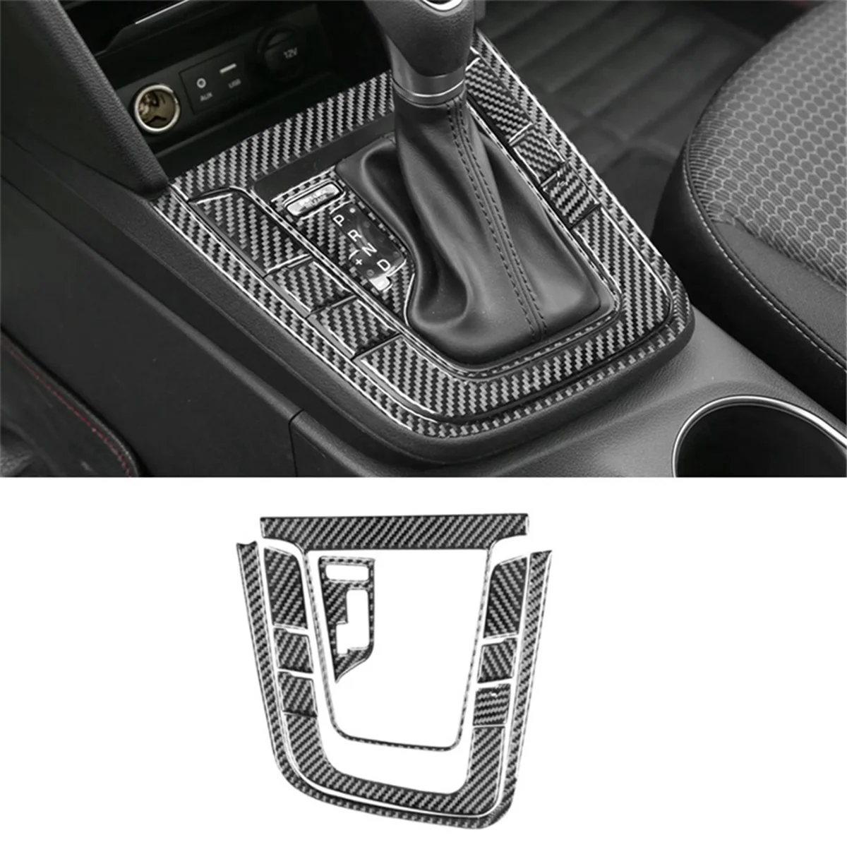 Soft Carbon Fiber for Hyundai Elantra 2017 2018 2019 2020 Center Console Gear Shift Frame Cover Trim Accessories