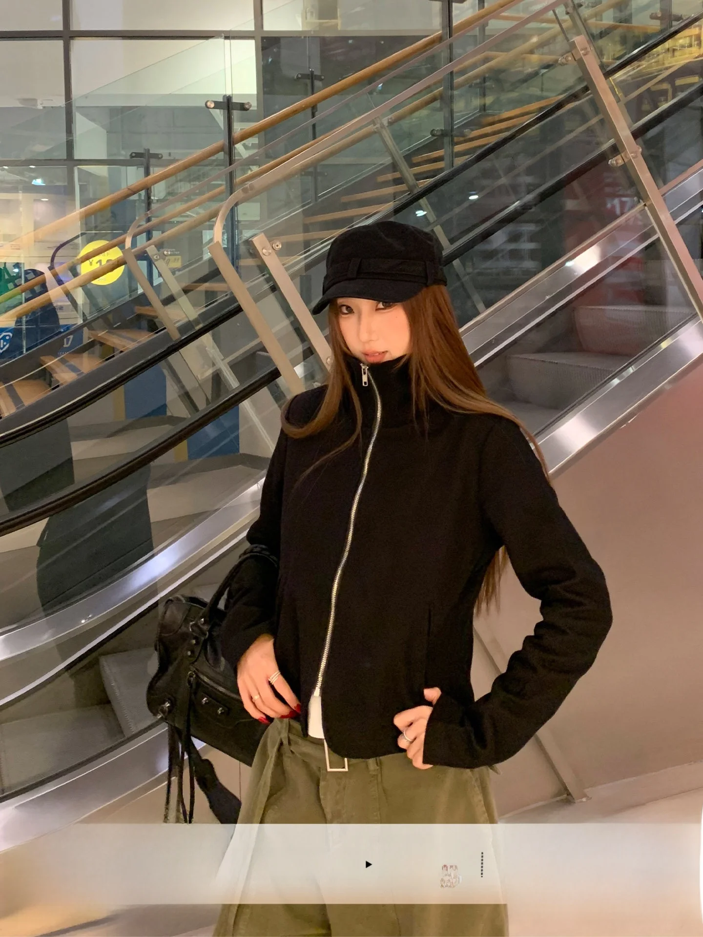 

Ретро-куртка с воротником-стойкой для женщин, приталенная, повседневная, на молнии, весенняя модная новинка