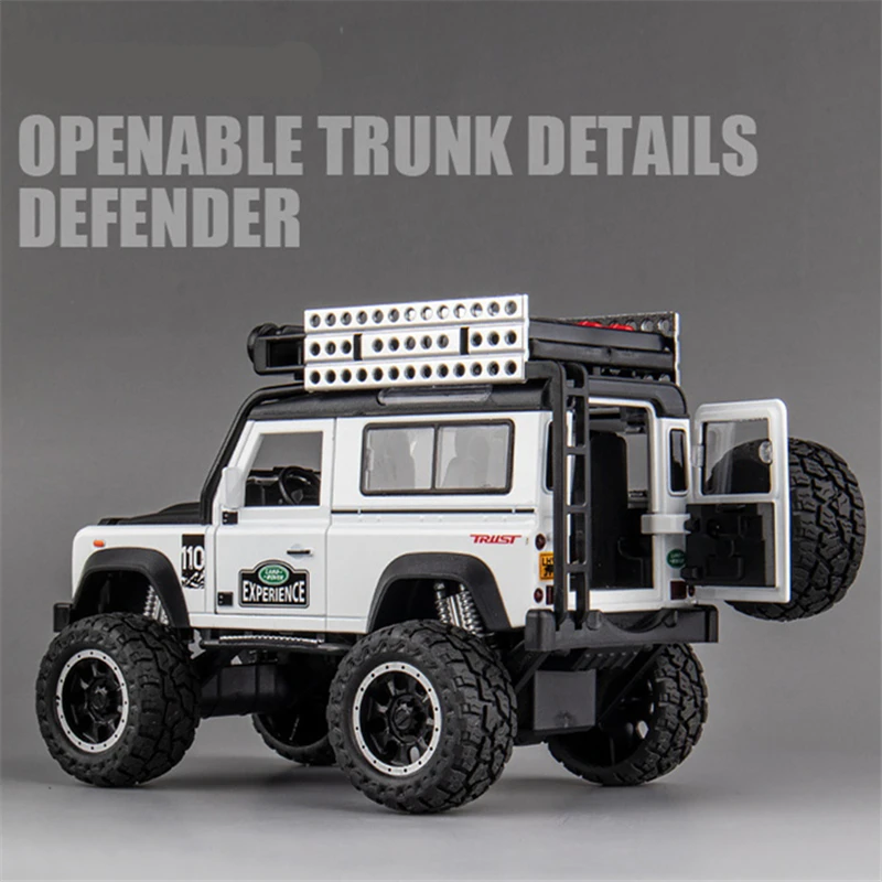 1:32 Land Rover Defender SUV Alloy Car Model Diecast Metal Modified Off-Road Vehicles Model Sound Light Collection Toy Gift