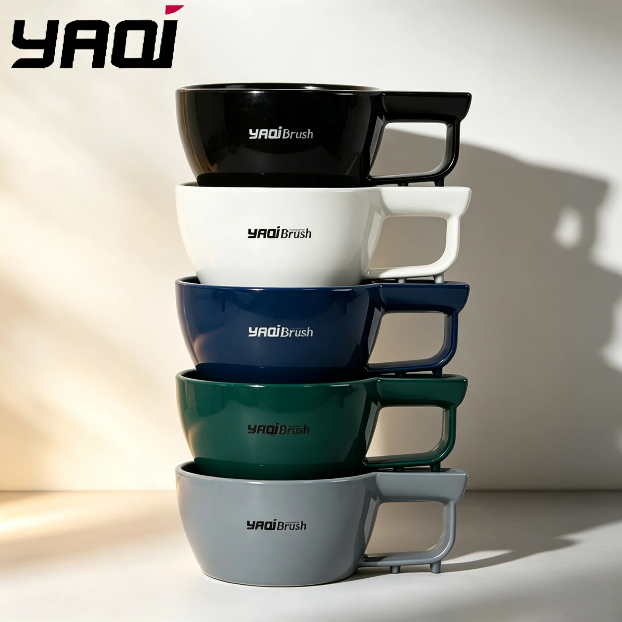 NEW 2026 YAQI 5 Colors Shaving Bowl For Men Shaving Brush Solid Color Simple Fashion Plastic Mens Professional Shaving Bowl