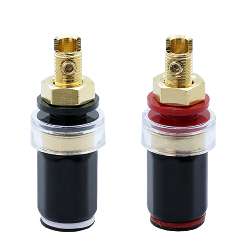 2Pairs Music Enthusiast Binding Post Speaker terminal 50mm Brass Gold-Plated terminal Power Amplifier Audio Terminal
