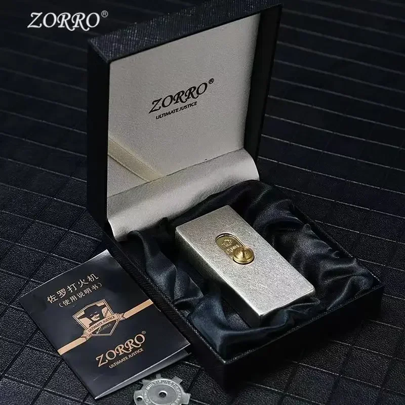 ZORRO New Matchbox Windproof Pure Copper Kerosene Lighter Creative Automatic Ejection Ignition Men\'s Gift Lighter