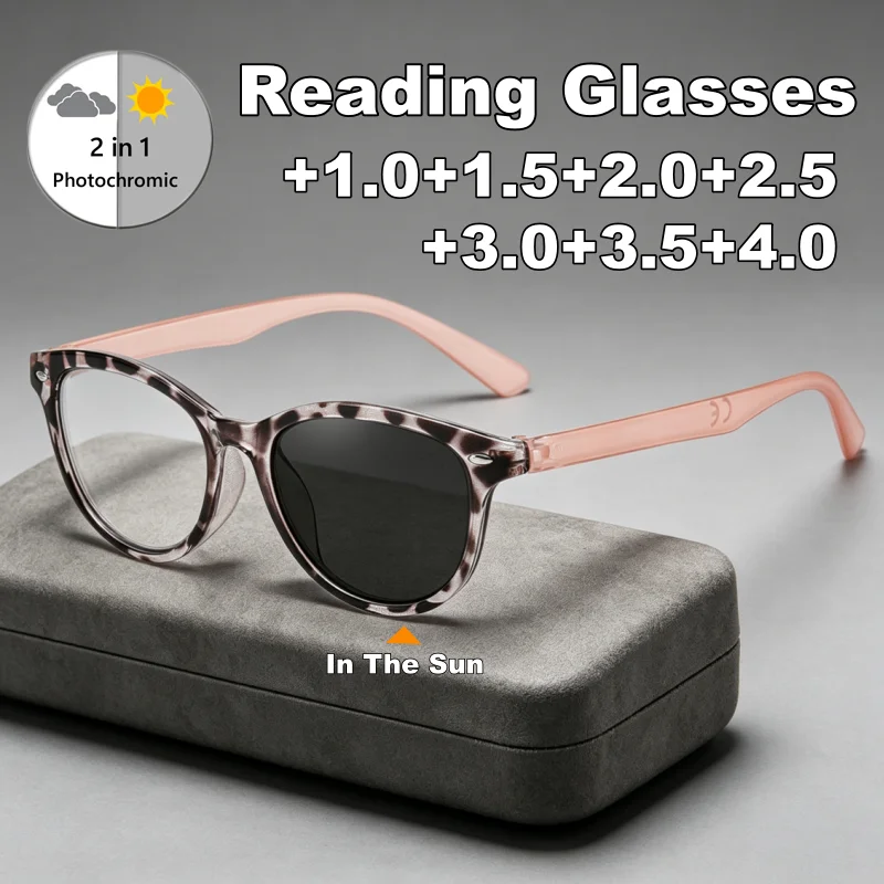 

Photochromic Presbyopia Glasses Women's INS Style Gradient-Frame Cat-Eye High-Definition Blue Light Blocking Reading Glasses