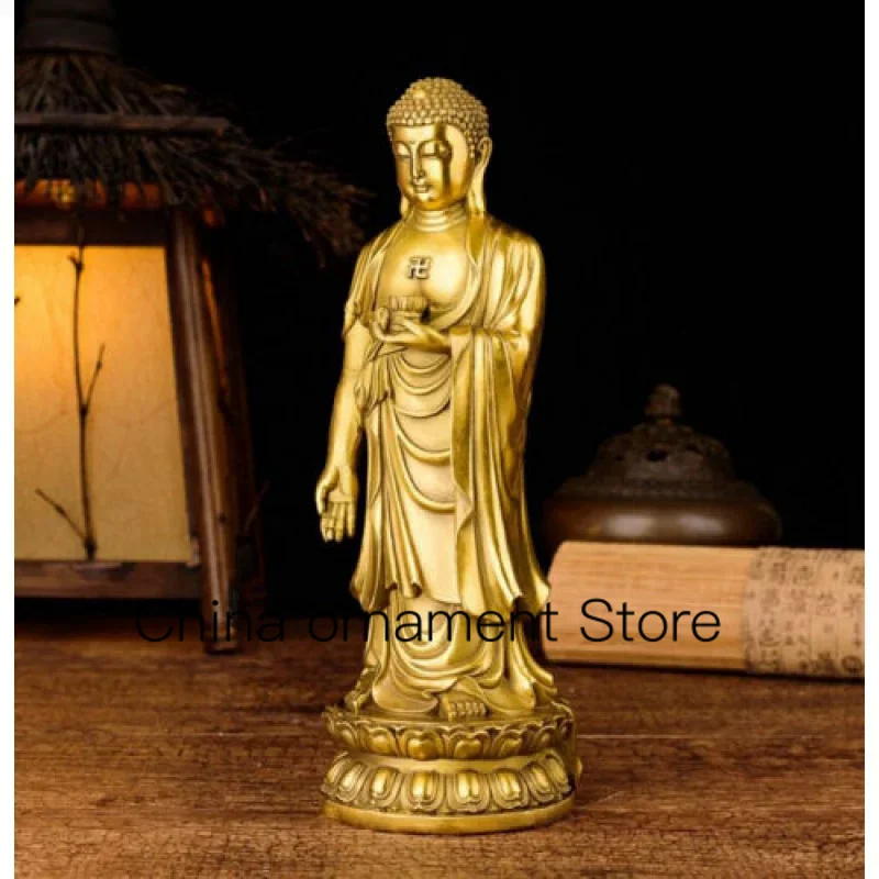 

Antique Bronze Buddha Statue Sakyamuni Buddha Amitabha Tathagata Statue H: 25cm
