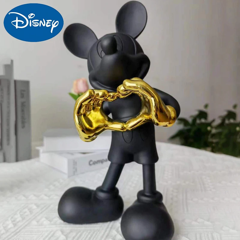 

Disney Mickey Mouse Resin Figure Mickey Love Sitting Figurine Children Toy Model Cute Doll Home Halloween Gift Ornament Decor