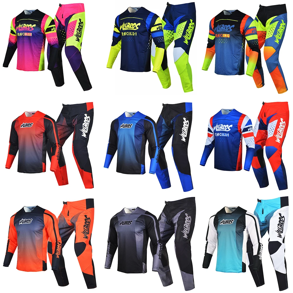 

Willbros Motocross Jersey Pants Combo 180 Gear Set MX MTB BMX DH SX UTV Enduro Dirt Bike Adult Offroad Suit