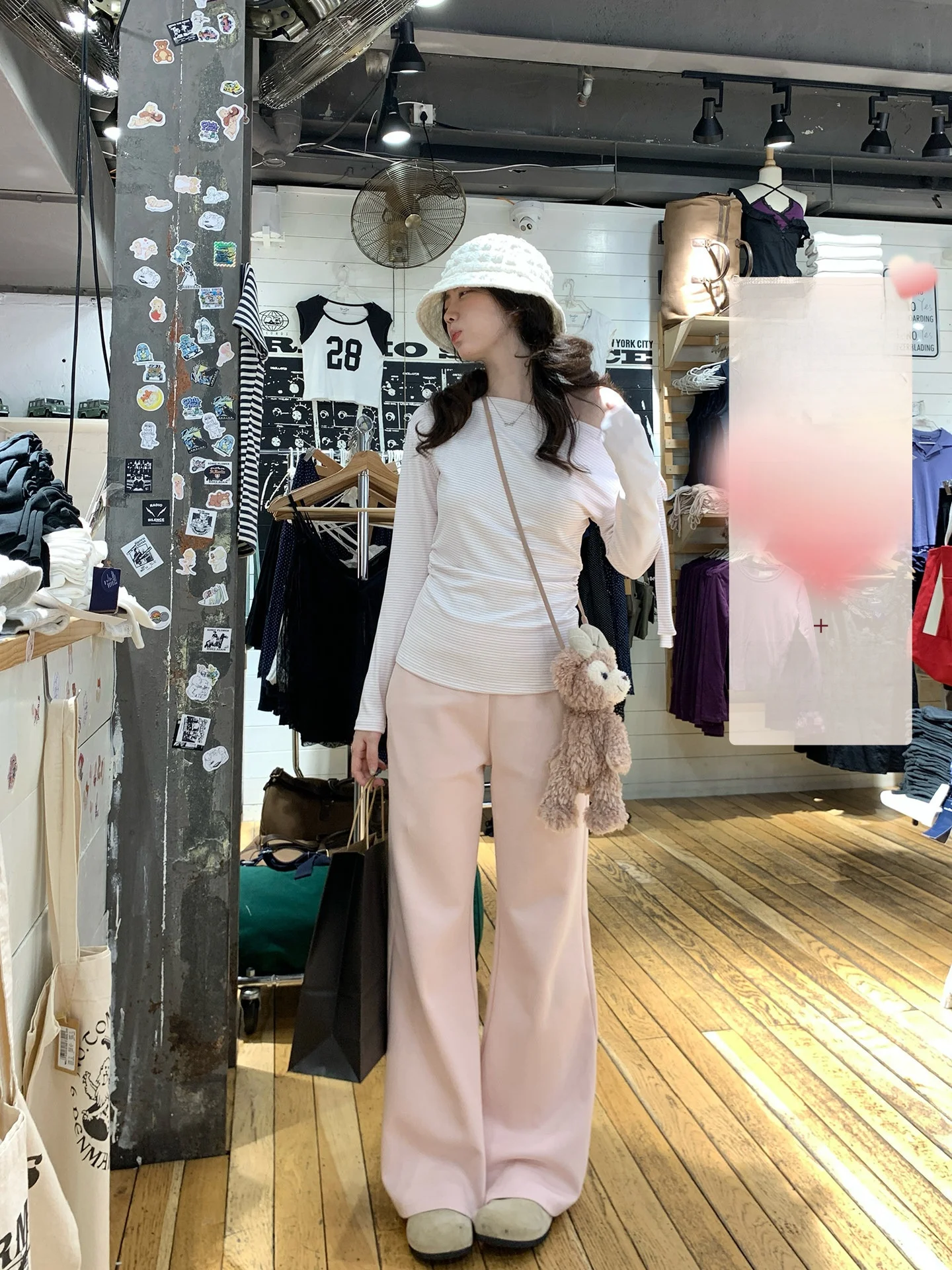 

Розовые спортивные брюки PtonUmi с низкой талией и расклешенными штанинами, женские повседневные свободные брюки, осенние прямые леггинсы для похудения