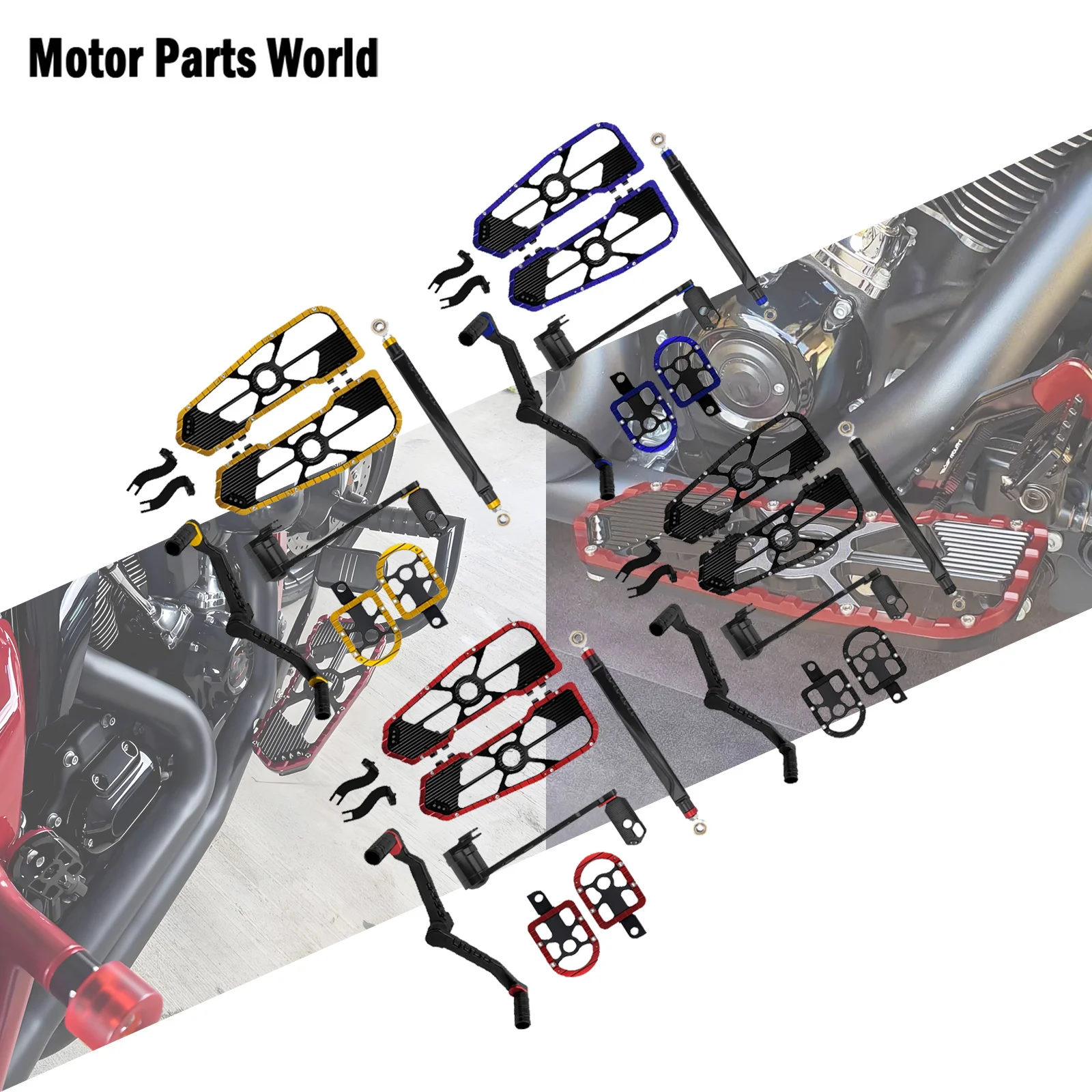 Motorcycle Driver Foot Pegs Footrests Passenger Floorboards Brake Arm Kit Heel Toe Shifter Lever For Harley Touring 2008-2025