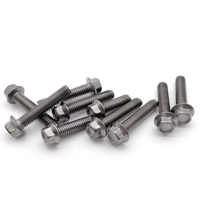 2/5pcs M6 M8 TA2 Pure Titanium External Hexagonal Flange Bolt GB5787 Corrosion-resistant and Rust Resistant Screw with Gasket